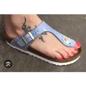 Birkenstock Gizeh REGULAR Sandals PYTHON upper Leather insole Thong/Toe Size 37